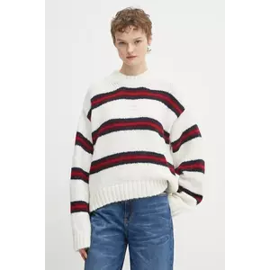 Tommy Jeans pulover din amestec de lână de alpaca femei, culoarea bej DW0DW21679 imagine