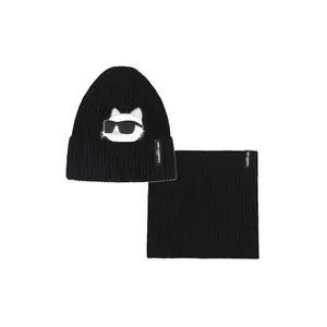 Karl Lagerfeld căciulă și fular pentru copii culoarea negru Z31010 imagine