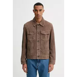 Rag & Bone jachetă de piele întoarsă culoare maro, de tranziție RV7525F0MLT imagine