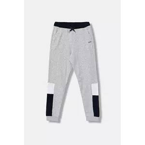 BOSS pantaloni de trening pentru copii culoarea gri, cu imprimeu, J52290 imagine
