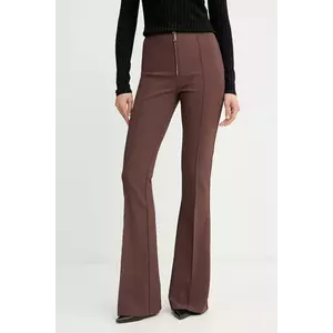Elisabetta Franchi pantaloni culoarea maro, evazați, high waist, PA12256E2 imagine