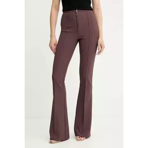 Elisabetta Franchi pantaloni culoarea bordo, evazați, high waist, PA12256E2 imagine