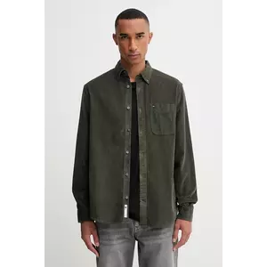 Tommy Jeans cămașă din velur culoarea verde, regular, DM0DM22021 imagine