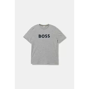 BOSS tricou de bumbac pentru copii culoarea gri, cu imprimeu, J52711 imagine
