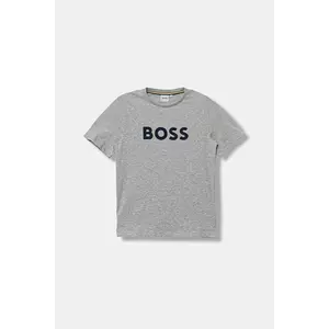 BOSS tricou de bumbac pentru copii culoarea gri, cu imprimeu, J52711 imagine