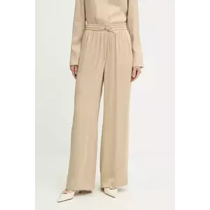 BOSS pantaloni culoarea bej, lat, high waist, 50541835 imagine
