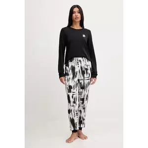 Dkny pijamale de bumbac YI90062 negru pentru femei imagine