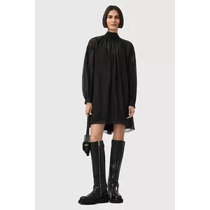 AllSaints rochie din mătase PEARLA mini evazat negru W095DD imagine