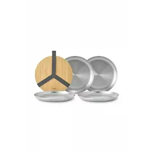 Black and Blum un set de farfurii de picnic cu capac și mâner 25 cm 4-pack culoare gri imagine