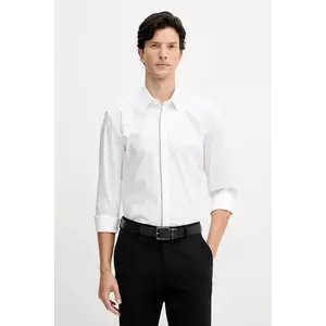 BOSS cămașă din bumbac culoarea alb, cu guler clasic, slim, 50545158 imagine