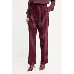 MAX&Co. pantaloni din lână culoarea bordo, mulată, high waist, 2528136022200 imagine