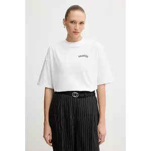 Barbour tricou din bumbac CLAYDON culoarea alb, LTS0687 imagine