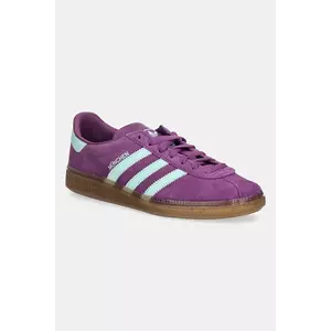 adidas Originals sneakers din piele întoarsă Muenchen culoarea violet, JS3995 imagine