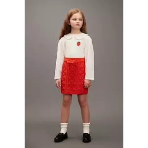 Mini Rodini fustă din bumbac pentru copii culoarea roșu, mini, drept, 25730104 imagine