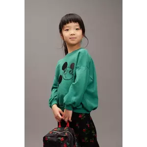 Mini Rodini hanorac de bumbac pentru copii Ritzratz culoarea verde, cu imprimeu, 25720140 imagine