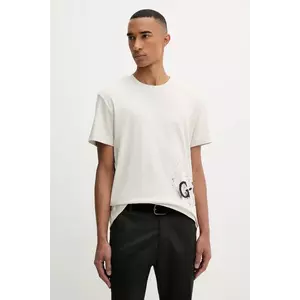 G-Star tricou din bumbac culoarea bej, cu imprimeu, D26819.D976 imagine