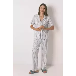 women'secret pijamale de bumbac culoarea turcoaz, bumbac, 4852097 imagine