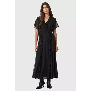 AllSaints rochie MARI culoarea negru, maxi, evazați, W016DD imagine