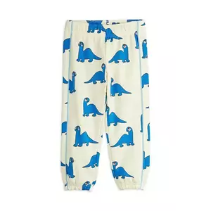 Mini Rodini pantaloni de trening din bumbac pentru copii Dino culoarea alb, cu imprimeu, 25730126 imagine