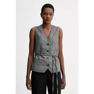 Marc O'Polo vestă din amestec de lână culoarea gri, un singur rând de nasturi, 509015881019 imagine