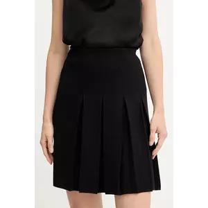 Luisa Spagnoli fustă de lână culoarea negru, mini, evazați, 100092 imagine