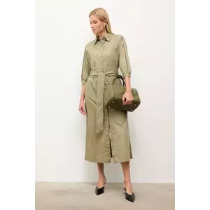 Answear.LAB rochie din bumbac culoarea verde, maxi, drept imagine