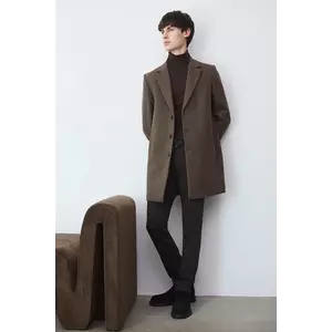 Medicine palton din lână culoarea maro imagine