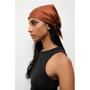 Answear.LAB esarfa de matase culoarea maro, neted imagine