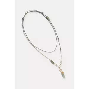 Answear.LAB colier cu cianit verde, realizat manual din argint placat cu aur imagine