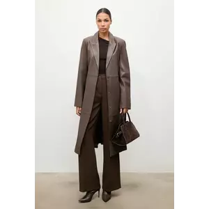 Answear.LAB palton de piele culoarea maro imagine