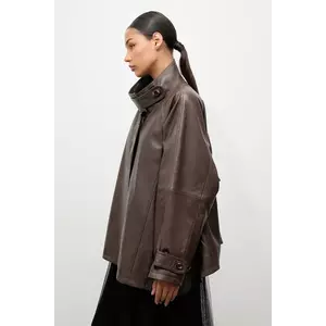 Answear.LAB geaca de piele culoarea maro imagine