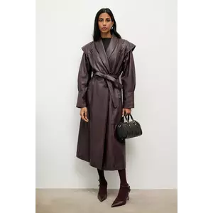 Answear.LAB palton de piele culoarea bordo imagine