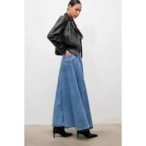 Answear.LAB fusta jeans midi, evazati imagine