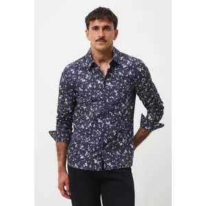 Medicine camasa culoarea albastru marin, cu guler clasic, slim imagine