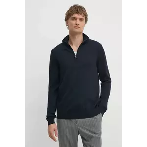 Joop! pulover de lana barbati, culoarea albastru marin, light, cu turtleneck imagine