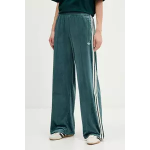 adidas Originals pantaloni de trening din velur Fb Liberty Tp culoarea verde, cu imprimeu, JW5268 imagine