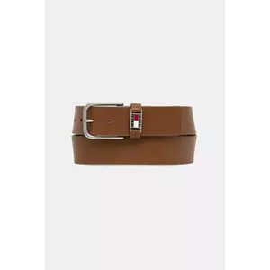 Tommy Jeans curea de piele culoarea maro, AM0AM13687 imagine