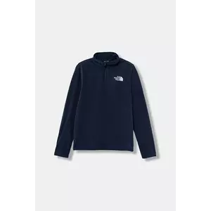 The North Face bluză copii TEEN GLACIER 1/4 ZIP PULLOVER culoarea bleumarin, uni, NF0A8CVG8K21 imagine