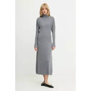BOSS rochie din lână culoarea gri, maxi, evazați, 50548520 imagine
