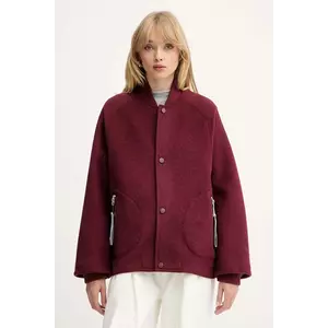 MAX&Co. geacă de lână culoarea bordo, de tranziție, oversize, 2526086013200 imagine