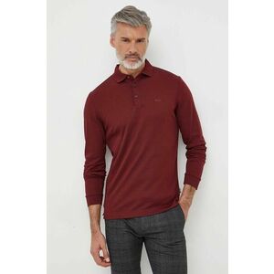 BOSS longsleeve din bumbac culoarea bordo, neted, 50468392 imagine