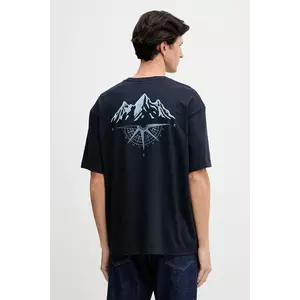 BOSS Orange tricou din bumbac culoarea bleumarin, cu imprimeu, 50551471 imagine