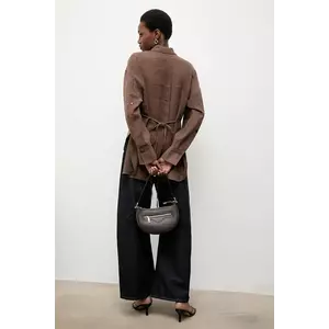 Answear.LAB camasa culoarea maro, cu guler clasic, relaxed imagine