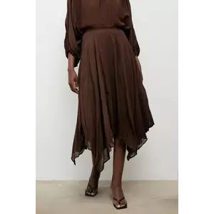 Answear.LAB fusta culoarea maro, midi, evazati imagine