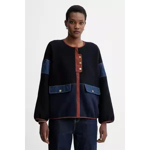 Sessun jachetă din amestec de lână culoarea bleumarin, de tranziție, oversize, 25113007 imagine