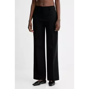 Sessun pantaloni culoarea negru, drept, high waist, 25207029 imagine