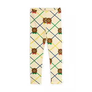 Mini Rodini leggins copii Bear culoarea bej, cu imprimeu, 25730137 imagine