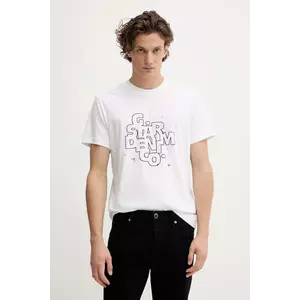G-Star tricou din bumbac culoarea alb, cu imprimeu, D26824.D975 imagine