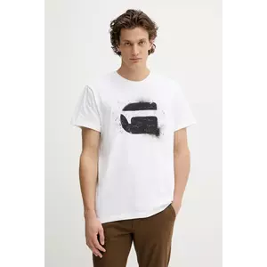 G-Star tricou din bumbac culoarea alb, cu imprimeu, D26833.D101 imagine