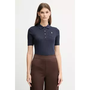 Lacoste polo de bumbac culoarea bleumarin, DF5296 imagine